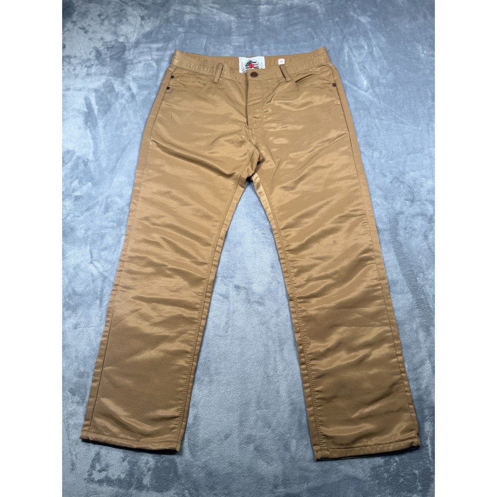 Platini Workwear Pants Mens 36x29 Tan Brown Canvas Cotton Casual Straight Leg